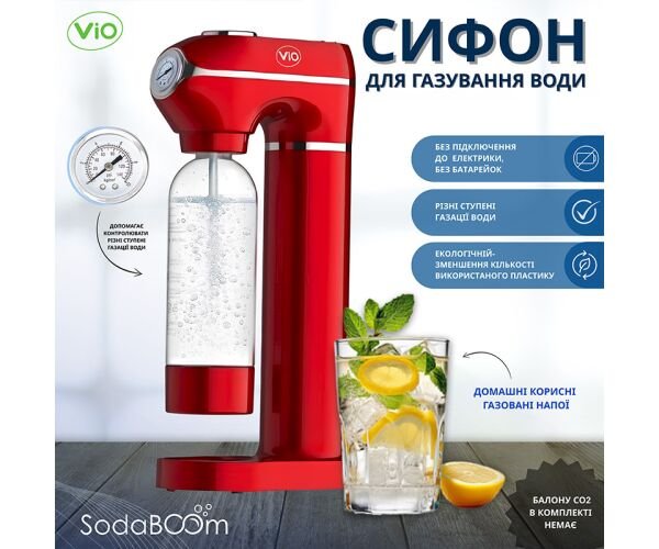 Сифон для газування води з манометром