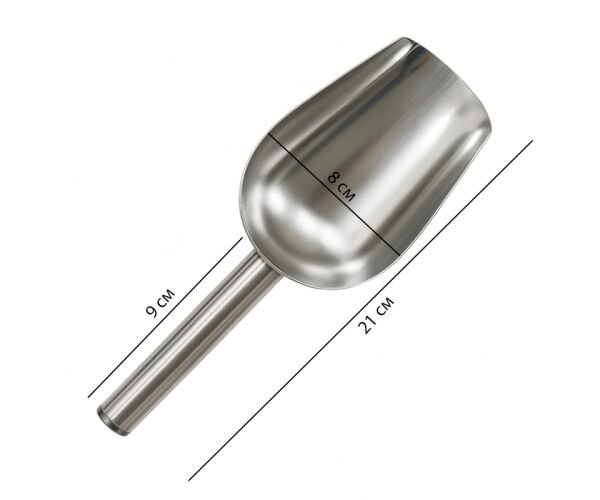 sovok-dlya-lodu-z-nerzhaviyuchoyi-stali-210-x-80-mm Совок для льоду та сипучих продуктів з нержавіючої сталі, 210 x 80 мм - Зображення 3