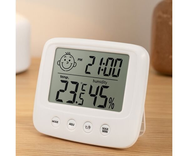Термогігрометр з годинником